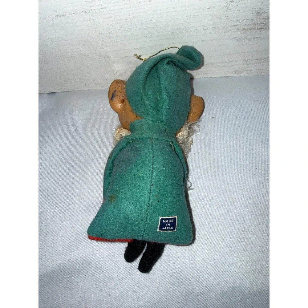 Vintage Christmas Jolly Face Santa Claus Elf Knee Hugger Red Cheeks Felt‎  11